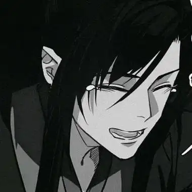 二次元高冷侧脸男黑白头像