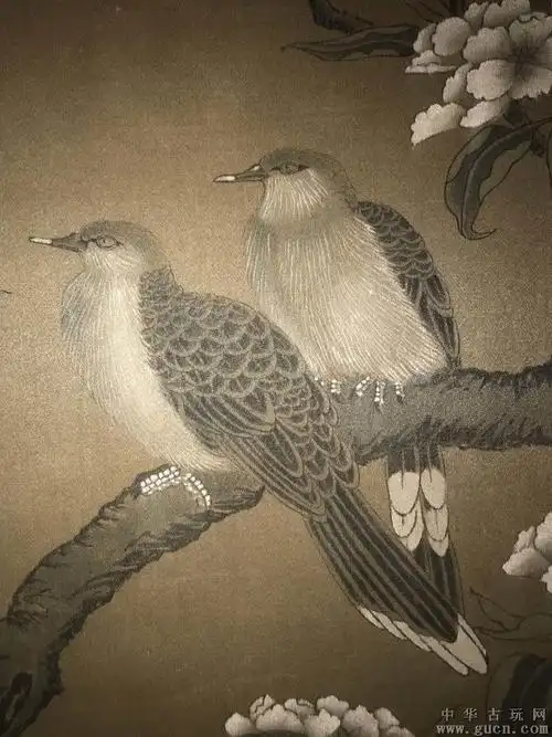 马荃设色绢本立轴(花鸟)