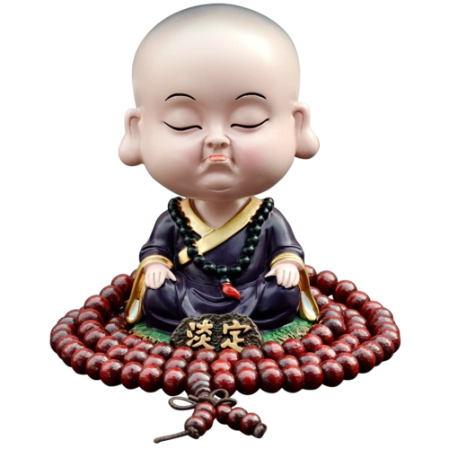 创意汽车摆件网红可爱摇头淡定小和尚公仔男女车载车内装饰用品佛