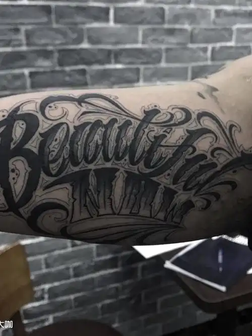 手臂内侧花体_纹身图案手稿图片_seven-linus的纹身作品集