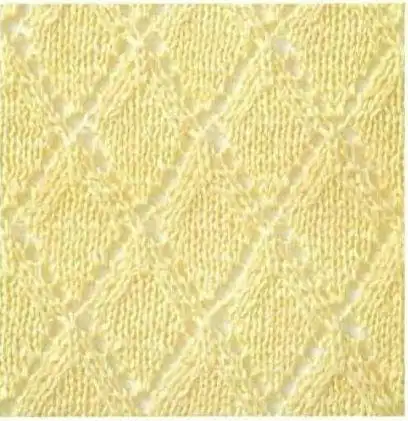 棒针镂空花——菱形5