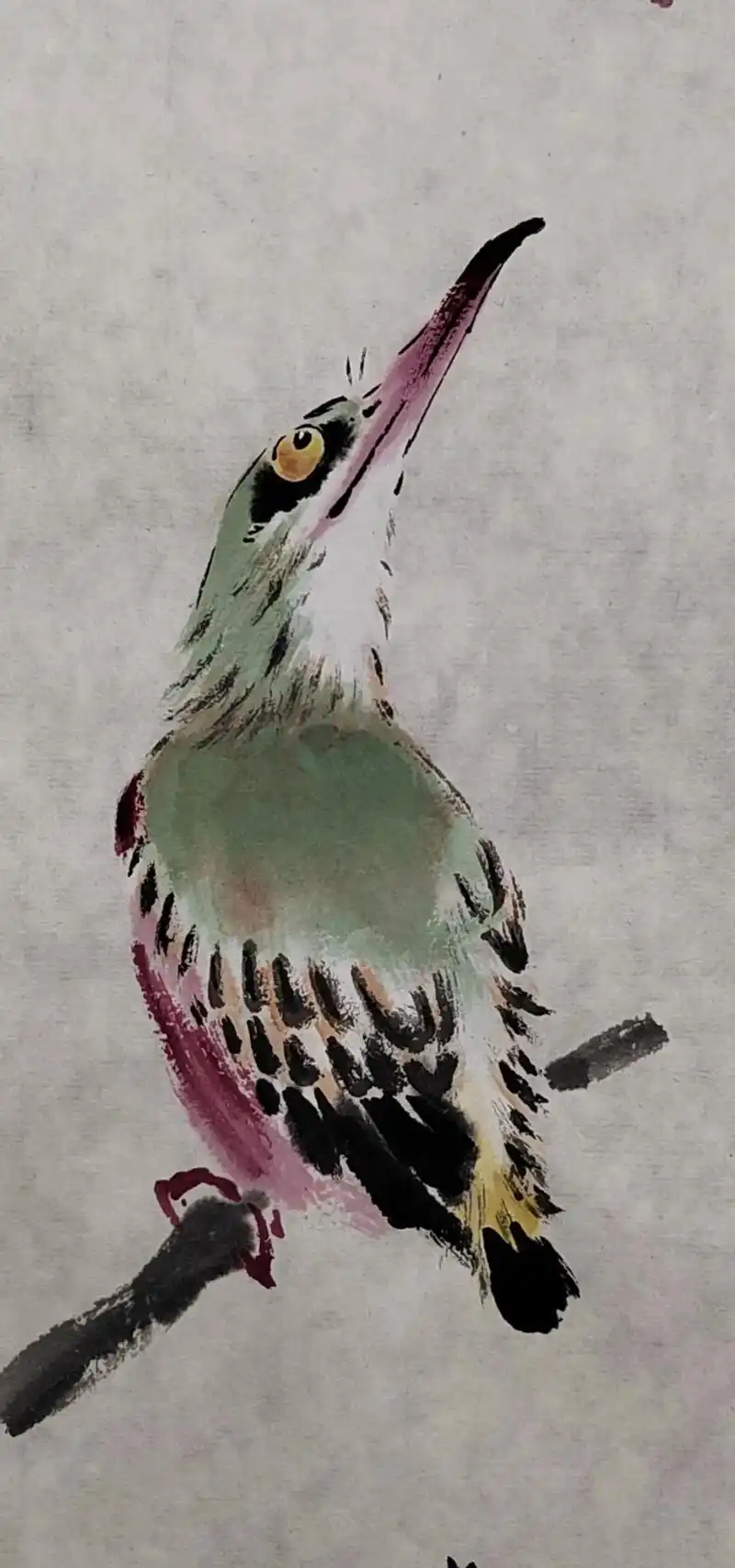 画几只翠鸟练练手#国画 #写意花鸟 #花鸟画 - 抖音