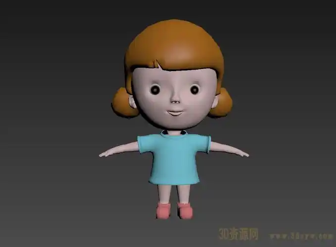 卡通人物模型 卡通小女孩