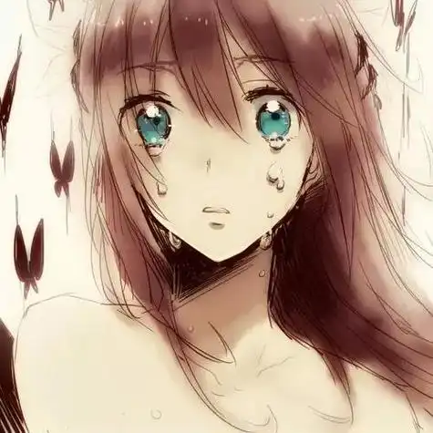 伤心的二次元女生流泪图片卡通女生流泪素材大全