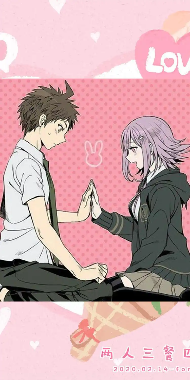 《弹丸论破》日向创x七海千秋,动漫全面屏cp壁纸