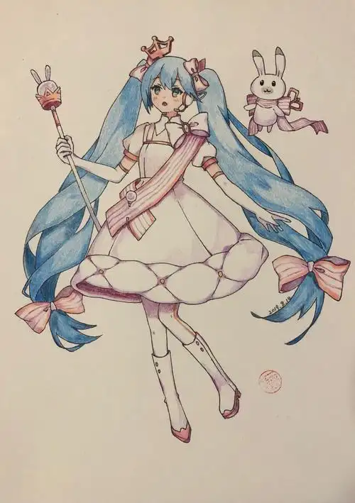 彩铅初音