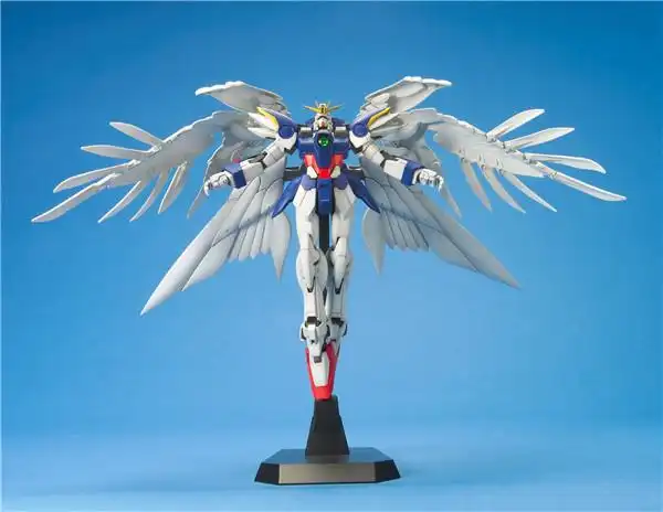 现货 万代 mg 1/100 wing 掉毛 天使 飞翼零式 高达 带支架 拼装_双氙