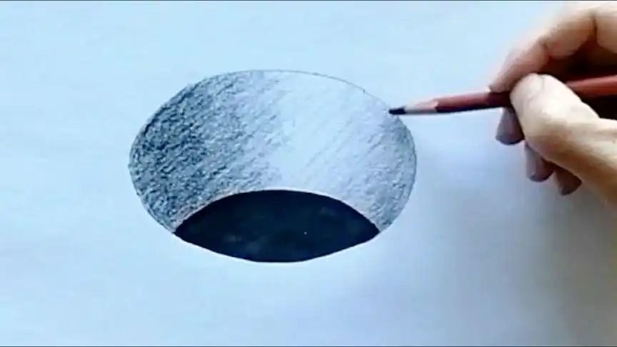 最简单的3d绘画"黑洞" 颜色深淡变化绘出立体效果 简单易学