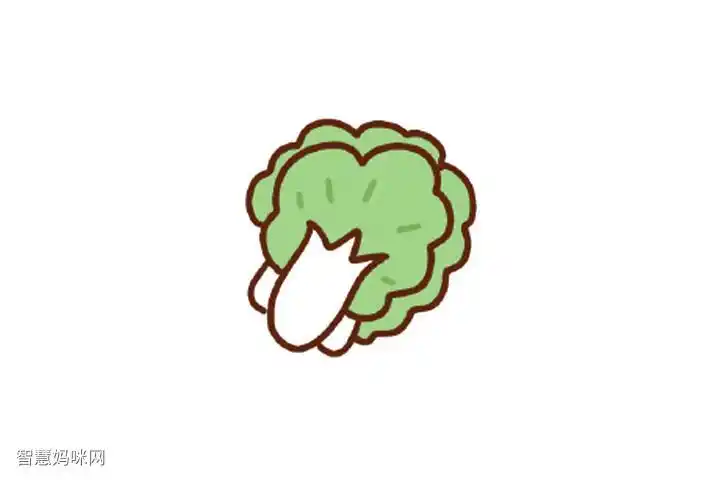简单蔬菜简笔画大白菜简笔画画法步骤