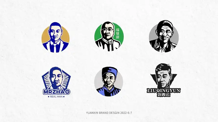 人像版画风格logo设计