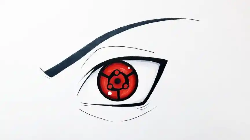 火影忍者宇智波斑的万花筒写轮眼手绘全程