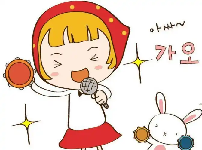 唱歌小女孩简笔画彩色