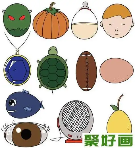 家长收藏椭圆形物品简笔画学习简笔画教程二演示简笔画的方法幼儿椭圆