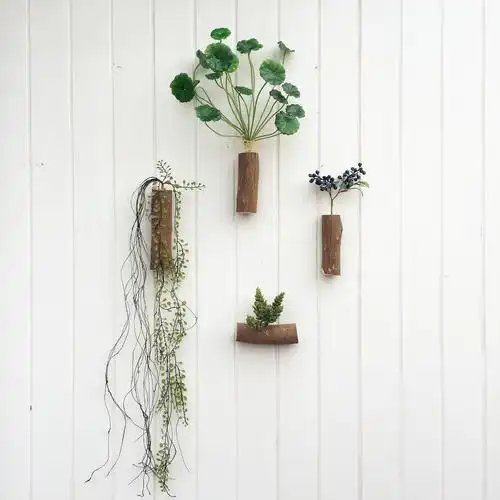 植物仿真森系装饰墙壁绿植肉假木生配多木桩壁饰