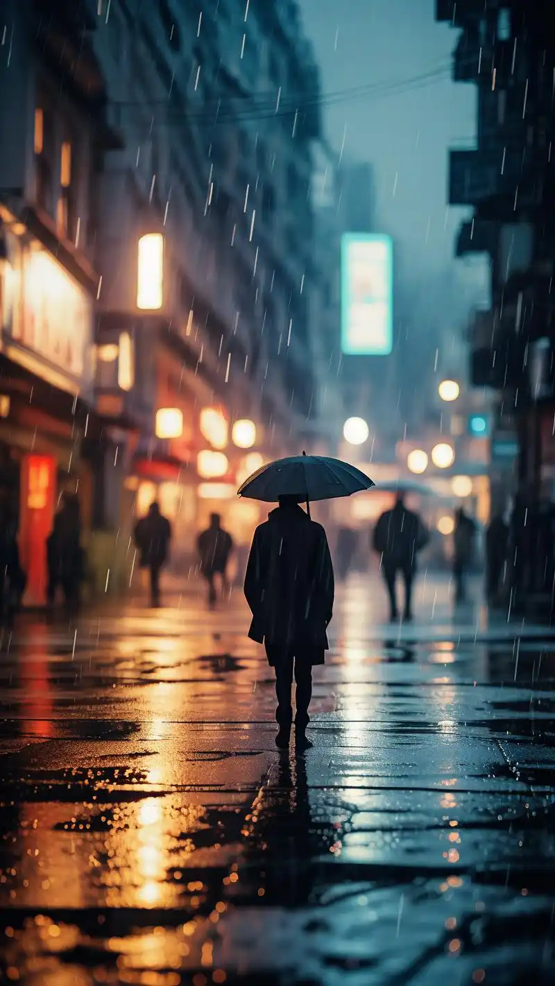 孤独雨中漫步壁纸971508 在喧嚣的城市中,有时候我们渴望一丝