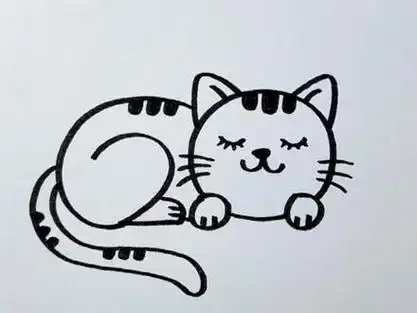 作业小猫睡觉怎么画_二年级美术小花猫在睡觉教案_二年级美术猫的画法