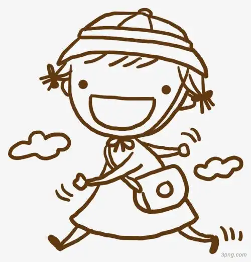 可爱开心行走女孩