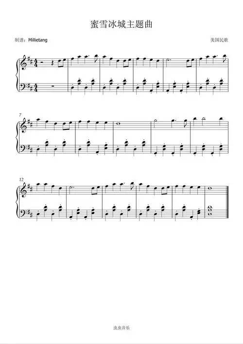 蜜雪冰城钢琴谱-152****2599-虫虫钢琴