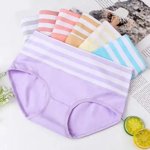 高腰内裤棉质面料提臂收腹透气无痕性感纯棉女三角裤