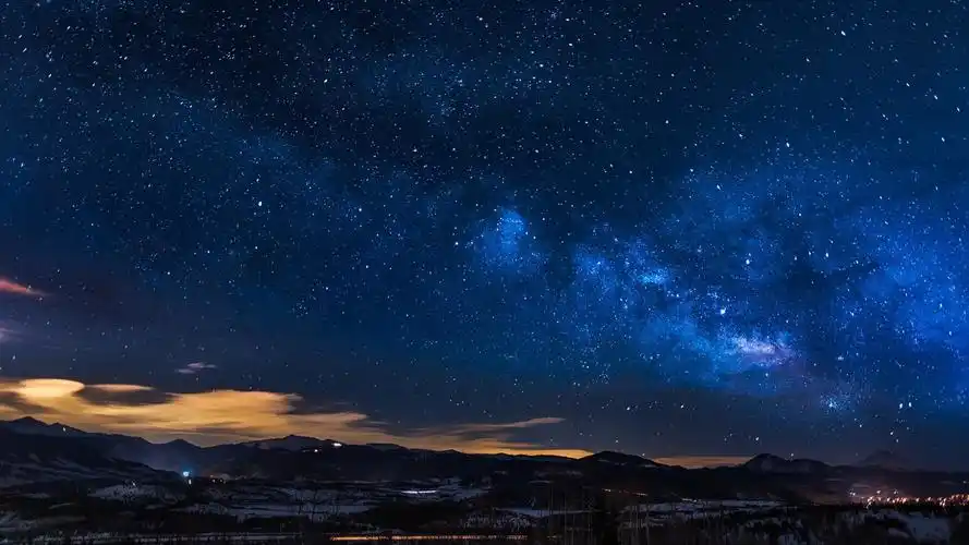 蓝色星空唯美写真,高清图片,电脑桌面-壁纸族