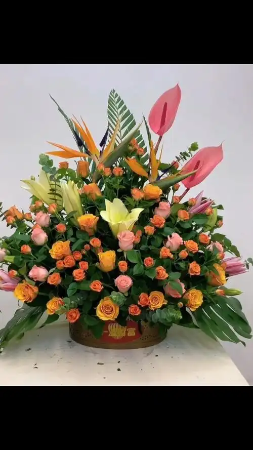 喜庆花篮 #一篮财富 #桌花 #花礼 #鲜花