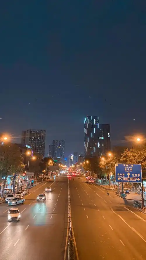 成都街道夜景