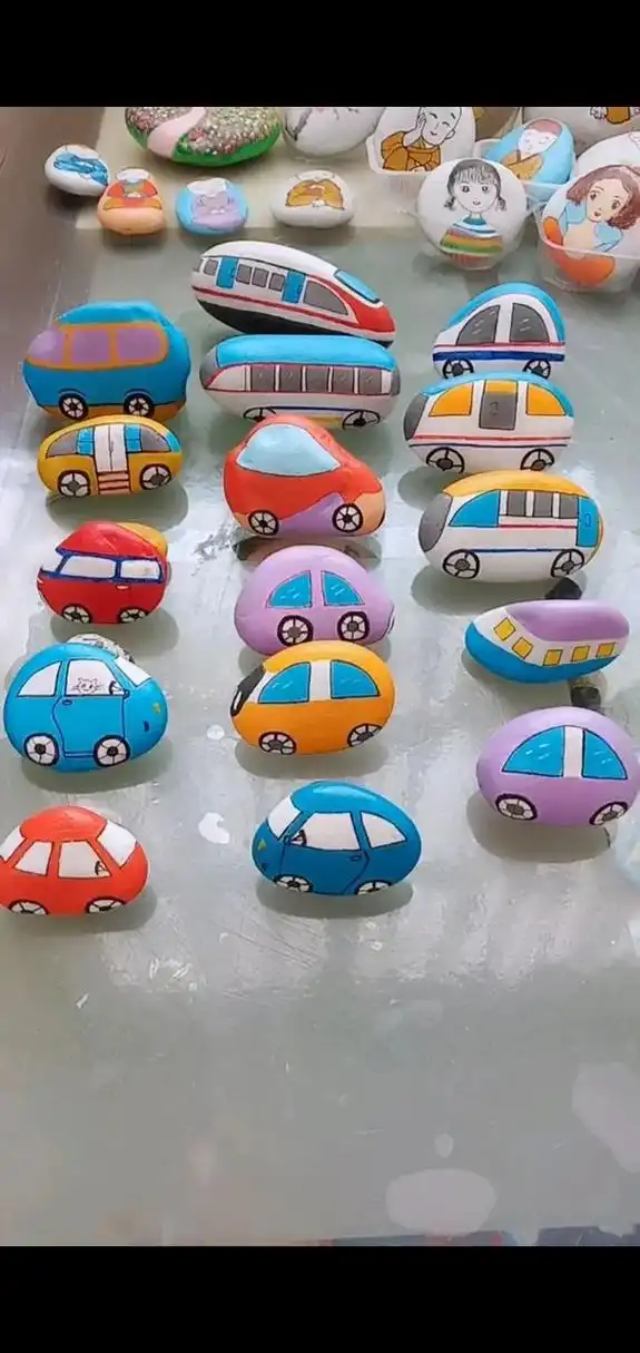 手绘石头画#我的手工作品  - 抖音