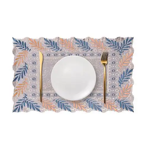 批发新款图案地垫pvc蕾丝办公桌地垫 - buy table place mat,kitchen