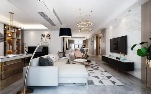 合肥装修案例130平 现代轻奢风  简洁明了色彩的跳跃带动青春的活力