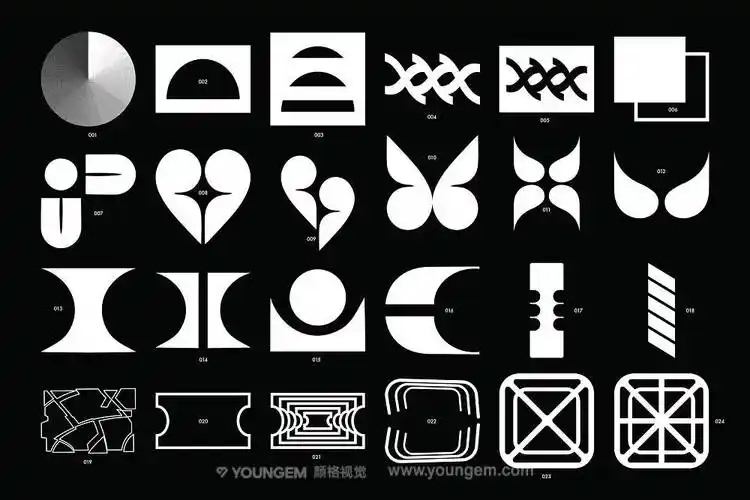 120款潮流时尚抽象艺术几何图形logo标识icon图标符号ai设计素材素材