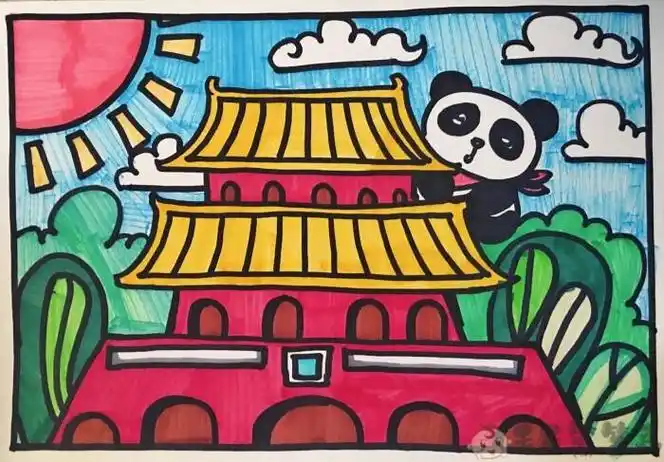 歌唱我们的祖国简笔画