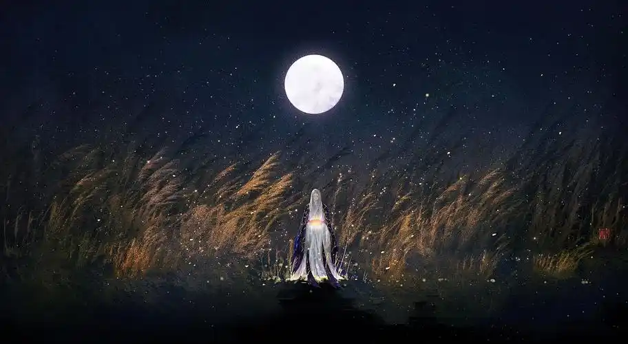 河灯穿过天河,到达神明手中