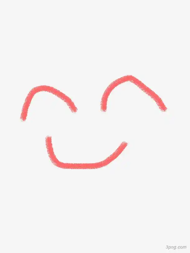 手绘粉红色笑脸png素材透明免抠图片-其他元素