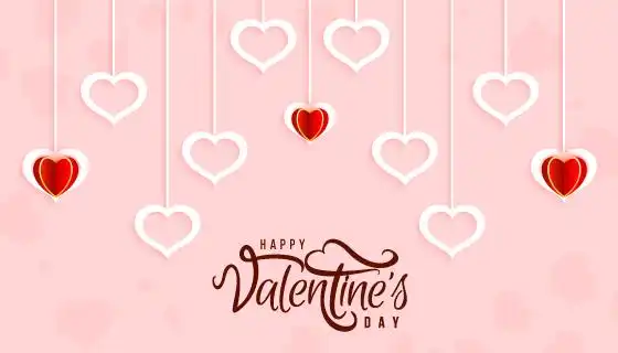 爱心吊坠情人节快乐背景矢量素材(eps)