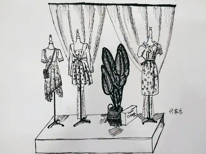 5.26丹尼斯校区学院素描班周日下午《橱窗速写写生》