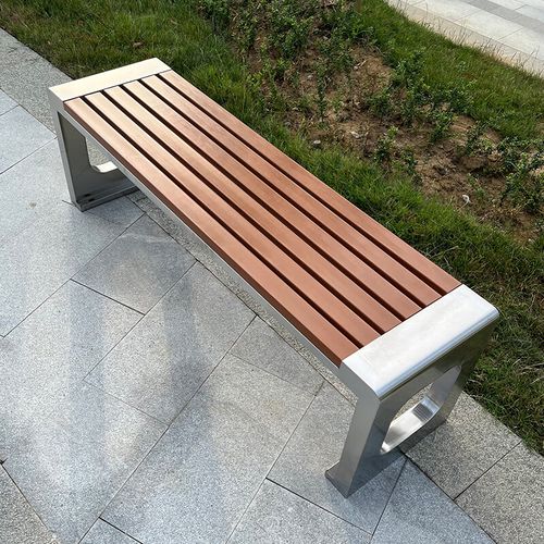 雯珊公园椅户外长椅防腐塑木室外长凳广场庭院小区园林坐凳座椅不锈钢