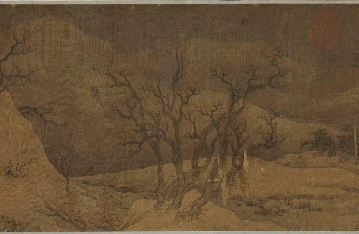 唐 王维 《江干雪意图》卷(局部)台北故宫博物院藏