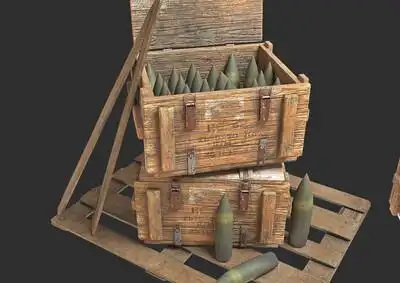 pbr次世代 弹药箱 炮弹箱子 军事补给 补给箱 战争物资 后援补给