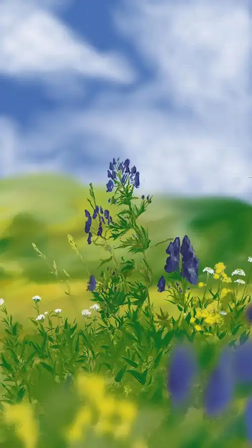 小清新田园自然风光油画手机壁纸_风景_手机壁纸下载_美桌网