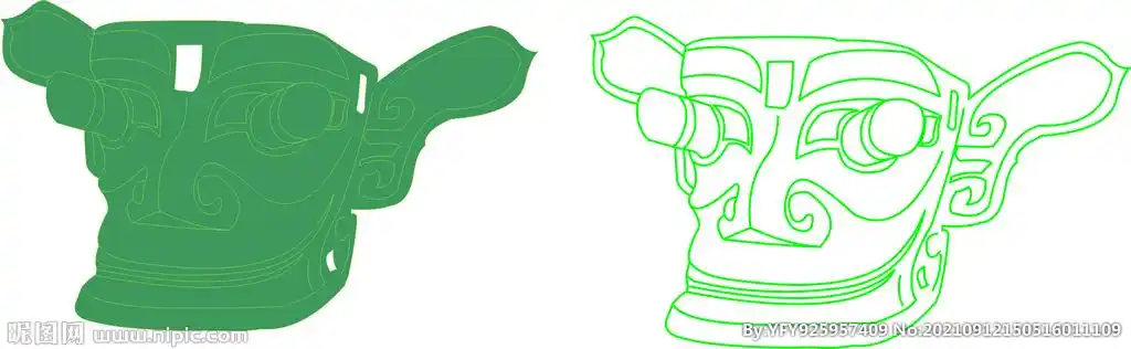 三星堆青铜纵目面具图片