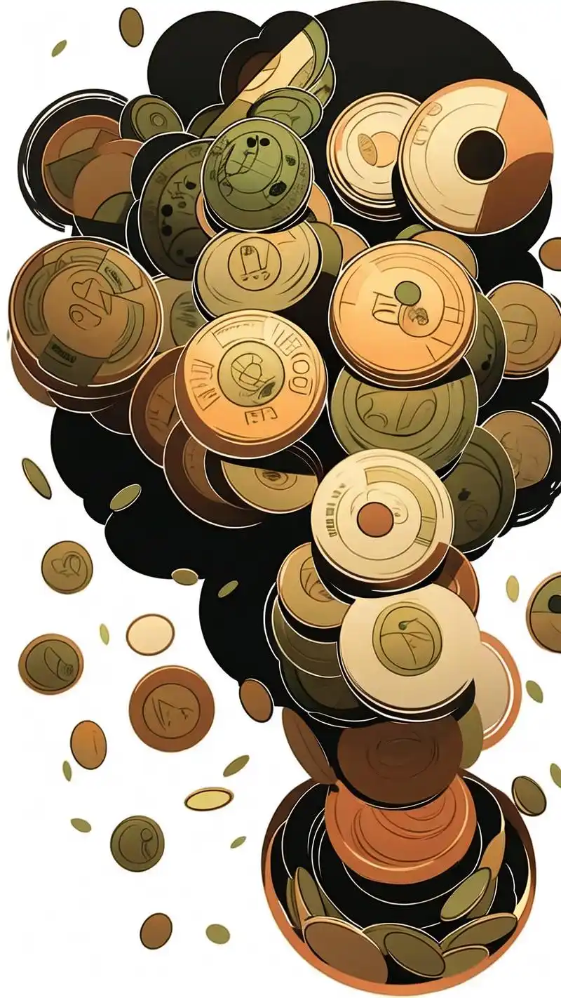 财富满屏!全是金币钞票的背景壁纸9890