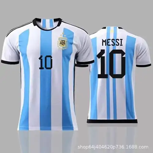 2324赛季阿根廷国家队足球服梅西10号球衣成人球迷上衣三星训练服