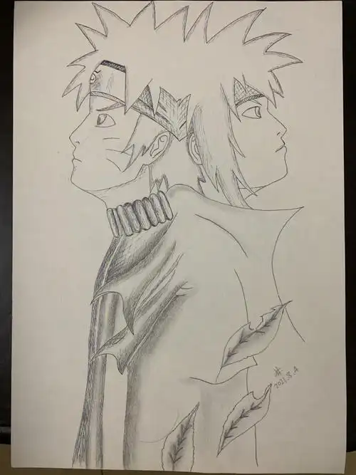 火影忍者漩涡鸣人博人手绘教程步骤图