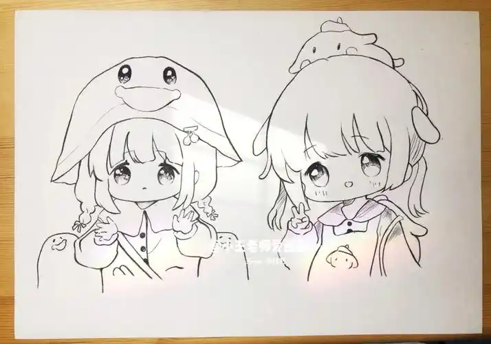 手绘女孩详细过程图