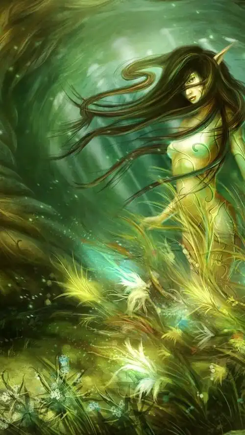 绿色精灵女孩 640x1136 iphone 5/5s/5c/se 壁纸,图片,背景,照片