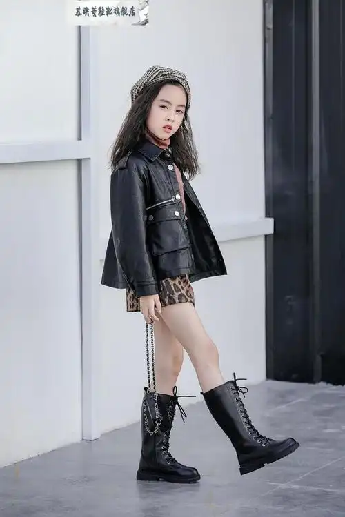 小学生靴子女孩长筒靴子长款儿童靴子女孩冬季长筒单靴女童长靴高筒靴