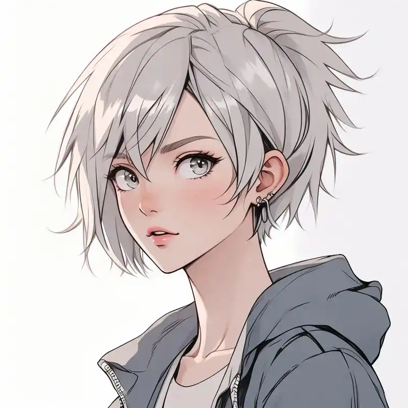 这组短发高冷卡通女生头像真的太酷了!