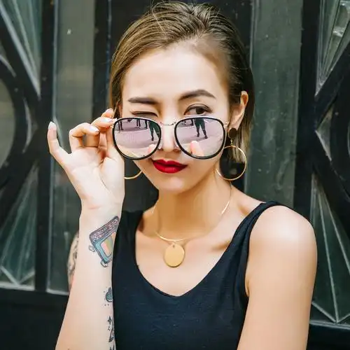 2018新款近视墨镜女韩版潮复古太阳镜防紫外线长脸方脸ins眼镜潮