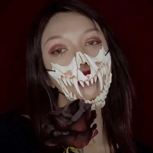 吸血鬼牙齿可伸缩吸血鬼牙收缩僵尸牙齿獠牙假牙可伸缩的牙恐怖吓人