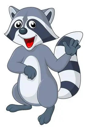 手绘卡通动物小浣熊